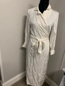 New Banana Republic Dress Long Sleeve White S Women's A50 Was$ 149 - Picture 1 of 6