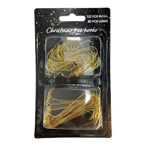 150 Piece Large and Small Gold Metal Christmas Tree Ornament Hooks - Picture 1 of 1