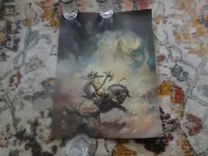 Vintage Original Rare Frank Frazetta NOS 1967 Linen Paper Poster Ballantine - Picture 1 of 10