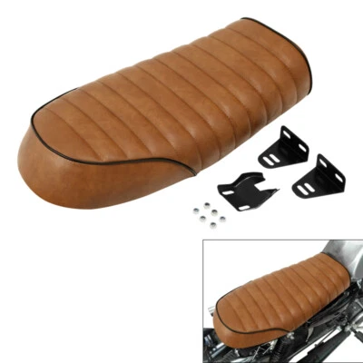 Motorcycle Cafe Racer Seat Flat Saddle Universal Fit For Harley Honda Yamaha US - Image 1 of 4