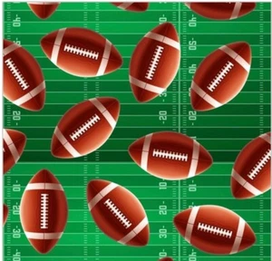 Football, Yard Line and Field Fabric, Fat Quarter (18" X  21"), 100% Cotton - Picture 1 of 1