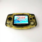 Clear Gold Game Boy Advance GBA with iPS Backlight Backlit LCD MOD Console