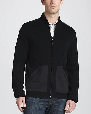 rag & bone Men's Black Fife Full Zip Knit Cotton Jackets NEW NWT $325  - Image 1 of 4
