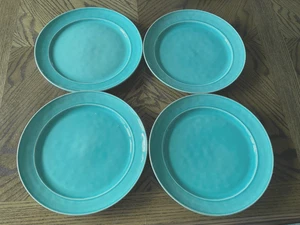 Pottery Barn Cambria Turquoise 4 Dinner Plates 10 3/4" - Picture 1 of 9