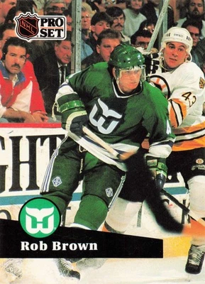 1991-92 Pro Set Hockey Card Rob Brown Hartford Whalers #80 - Image 1 of 2