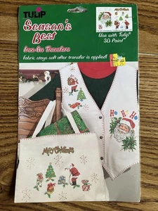 Vintage Tulip Iron On Transfers Christmas Traditions Santa - Picture 1 of 8