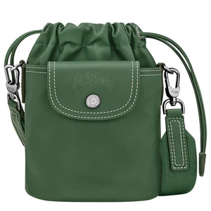 LONGCHAMP Le Pliage Xtra XS Bucket bag British Green - Leather New - Picture 1 of 10