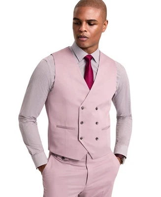 Tayion Mens Regular fit Double Breasted Button-Up Suit Vest XL Purple - Image 1 of 3