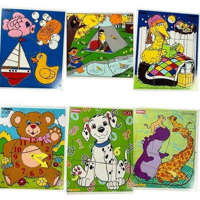 Playskool Vintage Wooden Toddler Puzzles 1980/90s Lot Of 6 Sesame Street Disney - Image 1 of 4