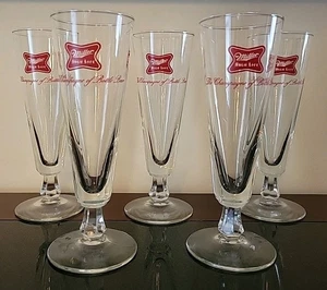 Juego De Colección De 5 Vasos De Cerveza Miller High Life Pies Pilsner 8" De Alto - Imagen 1 de 10