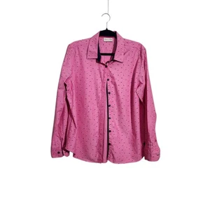 Thomas Cook Top Size 16 XL Red Pink Spot Button Up Shirt Blouse Western Riding - Picture 1 of 9