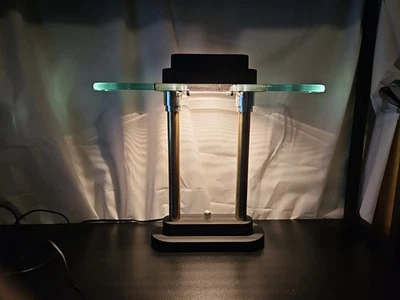 Vintage Halogen MCM Sonneman Kovacs Style Bankers Lamp Dimmable - Image 1 of 4