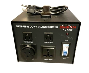 SIMRAN AC-1000 220V/240V - 110V/120V 50Hz/60Hz Step Up & Down Transformer. 4E - Picture 1 of 5