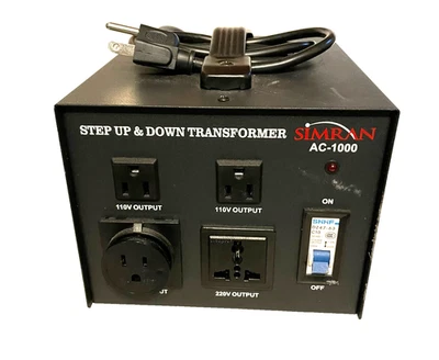 SIMRAN AC-1000 220V/240V - 110V/120V 50Hz/60Hz Step Up & Down Transformer. 4E - Image 1 of 4