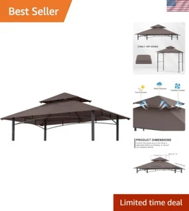 High Quality 5x8 Replacement Canopy for Outdoor Grill Gazebo - Brown Polyester - Picture 1 of 9