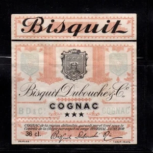 French Advertising Label - Bisquit Brand Cognac Bottle Label - Picture 1 of 1