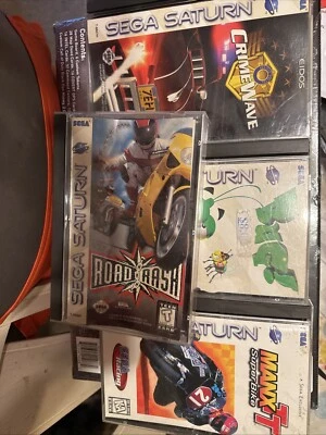 Sega Saturn 4 Game Lot Bug , Crime wave  , Road Rash, Manx TT Superbike Untested - Image 1 of 4