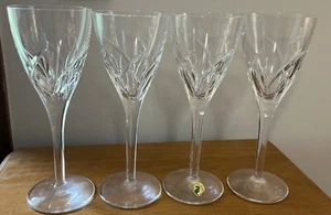 4 Waterford Merrill Lead Crystal Cut Glass Wine Goblet 9" - Picture 1 of 8