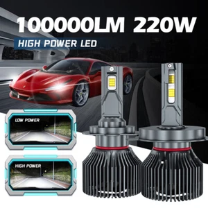2x H4 H7 9005 9006 H11 LED Headlight Kit High Low Beam Super Bright 6500K White - Picture 1 of 18
