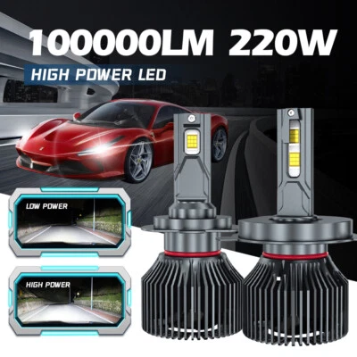 2x H4 H7 9005 9006 H11 LED Headlight Kit High Low Beam  Super Bright 6500K White - Image 1 of 4