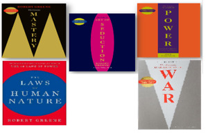 Robert Greene 5 Book Set Concise Power, Mastery, Seduction,WAR, human nature