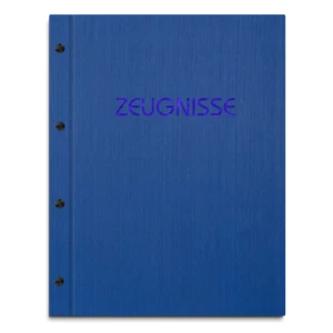 Zeugnismappe im Einband mit Leinenoptik, versch. Farben, inkl. blauer Prägung - Picture 1 of 21