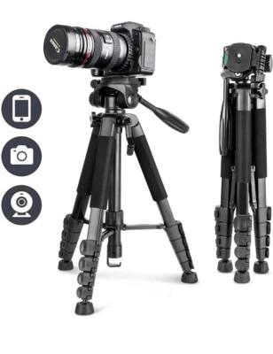 UBeesize 67” Camera Tripod w/ Travel Bag, Cell Phone Tripod Wireless Remote NEW - Image 1 of 4