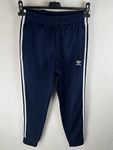 Adidas Azul Marino Blanco Joggers Pista Pantalones Men Talla Pequeño Hombre T.S - Imagen 1 de 8