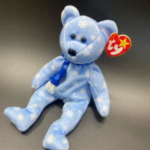 Ty Beanie Babies 1999 Holiday Teddy Bear Plush Toy - Blue - Picture 1 of 9
