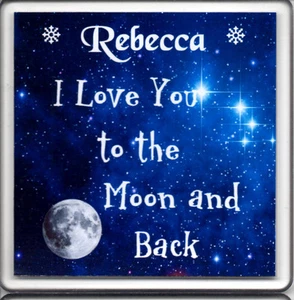 Personalisierte Acryl-Untersetzer Love You to the Moon and Back ideales Valentinstagsgeschenk - Bild 1 von 1
