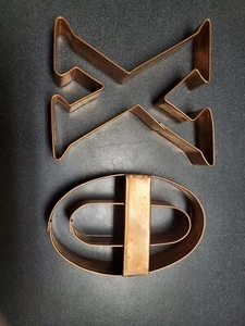 Cortadores de galletas de cobre letra X O - Imagen 1 de 6