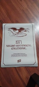 Schlitz 1971 Negro Historical Wall Calendar Famous Black Americans new old stock - Picture 1 of 1