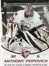 2016/17 Guelph Storm - ANTHONY POPOVICH (g)