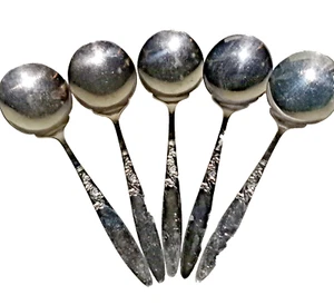Grosvenor Christine Dessert Spoons Lot of 5 Silver Plated Sweet / Fruit Spoons - Picture 1 of 10