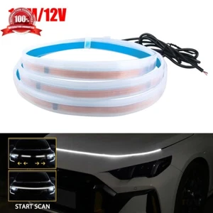 150cm Start Scan Dynamic WHITE BLUE LED DRL Hood Light Strip Daytime Running DRL - Picture 1 of 12