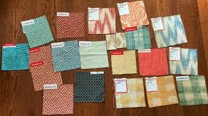 BRUNSCHWIG & FILS 19 pcs Mixed Lot 6 1/2" - 9" Ikat, Graphic Fabric Samples + 2 - Picture 1 of 8