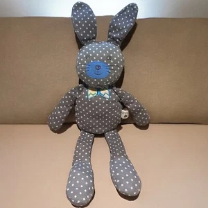 Organic Farm Buddies Bunny Rabbit Plush Polkadots Baby Lovey Boy Handmade Easter - Picture 1 of 6