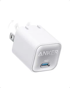 Anker Chargeur USB C 30W Adaptateur Pliable PPS Charge Rapide pour iPhone 15/Galaxy - Photo 1 sur 6