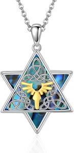 Davidstern Anhänger Halskette Sterlingsilber religiös Glaube Geschenke für Frauen - Bild 1 von 6