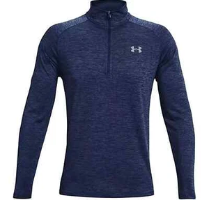 UA Under Armour T Shirt 1/2 Zip Tech Muscle Pullover Long Sleeve Men's - Picture 1 of 9