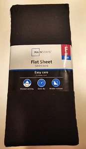 Flat Sheet Full, Black 300 Thread Count Mainstays - Picture 1 of 5