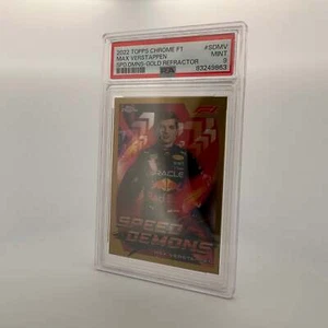 PSA9 /50 Max Verstappen #SDMV Speed Demons Gold Refractor - 2022 Topps Chrome F1 - Picture 1 of 5
