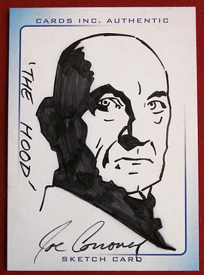THUNDERBIRDS - INK Sketch Card - THE HOOD - Ben Kingsley, by JOE CORRONEY - 2004 - Image 1 of 2