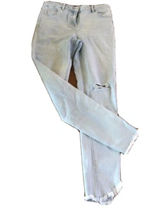 Pantalones de mezclilla dama Matalan azul claro en apuros Reino Unido 12 añadidos elásticos T1980 - Imagen 1 de 6