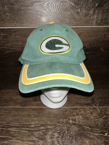 Vintage 90s Green Bay Packers Hat Cap Strap Back Green Drew Pearson Game Day - Picture 1 of 8