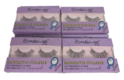Juego de 4 pestañas artesanales 100 % cabello humano llamativas The Creme Shop 4 piezas Foto 1 de 4