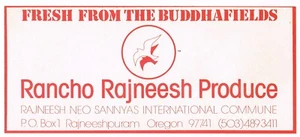 ORIGINAL KISTE ETIKETT BOX OREGON 1982 BHAGWAN SHREE RAJNEESH RAJNEESHPURAM - Bild 1 von 2