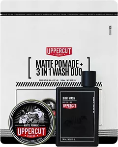 Uppercut Deluxe Matte Pomade 100g & 3 In 1 Wash 240ml Duo - Picture 1 of 5