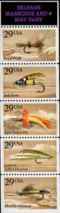 US #2545-2549 MNH Booklet Pane 1991 Fishing Flies [Unfolded] [A23133][2549a] - Picture 1 of 1