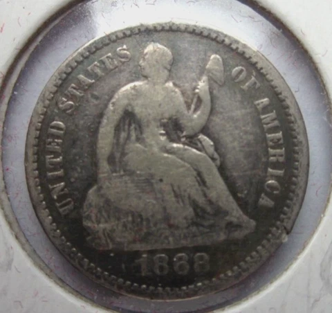 1868 SEATED LIBERTY HALF DIME 5c COIN PHILADELPHIA MINT RARE DATE NICE COIN Cover